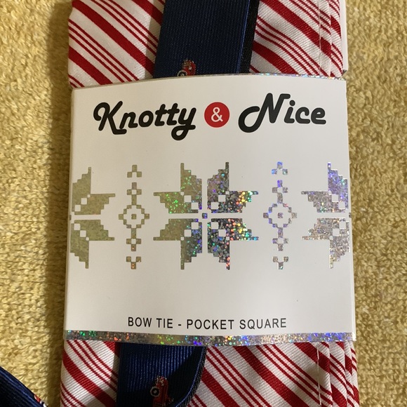 🆕 KNOTTY & NICE - BOW TIE & POCKET SQUARE SET 🆕 - Picture 4 of 8